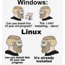 LinuxSeb's tweet photo. This Linux meme has me 💀 https://t.co/2wOapyIef6