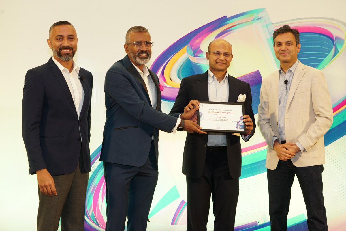 We are thrilled to share on receiving India Partner of the Year for Digital Transformation & Bizapps Success' award for the third consecutive year from Microsoft. 

#MicrosoftPartner #DigitalTransformation #BizappsExcellence