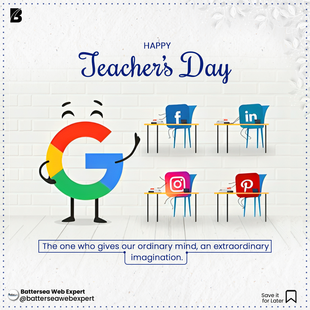 batterseaweb's tweet photo. Happy Teacher's Day! 📚👩‍🏫

#teacherappreciation #digitalmarketing #seoexpert #smostrategy #learningfromthebest #onlinewizards #teacherlove #digitalmagic #thankyouteachers #digitalgurus #batterseawebexpert https://t.co/C33tnKZrII