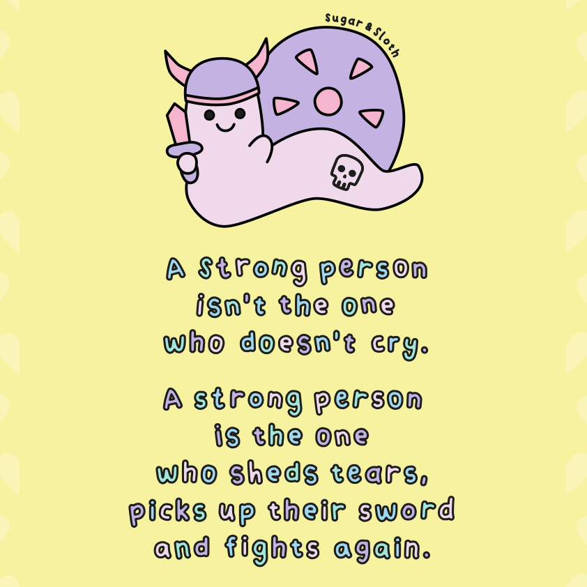 sugarandsloth's tweet photo. Pick up your sword bestie - I've got mine too, I'm right beside you! ❤️⚔️

------
Find cute goodies here: 
https://t.co/1IMmtcI8OI

#youarenotalone #mentalhealthwarrior #itsoktocry https://t.co/g7IKb8UlOk