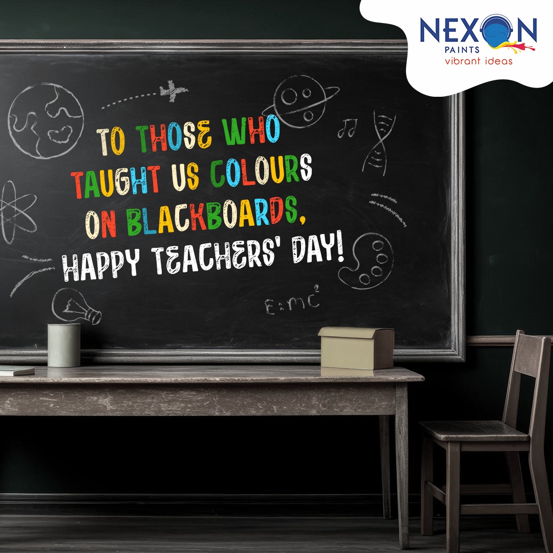 NexonPaints's tweet photo. Happy Teachers Day! To the ones who taught us colours on blackboards and the true colours of life, Nexon Paints extends heartfelt thanks. #TeacherDay #TeacherDay2023 #paintcolours #happyteachersday2023  #NexonPaints https://t.co/qxGj1eHRAL