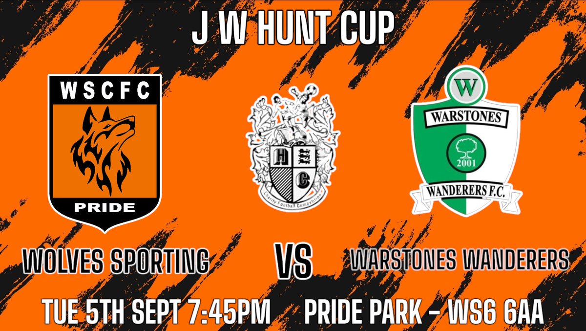 WolvesSporting's tweet photo. 🟠⚫️ M A T C H   D A Y ⚫️🟠

Sporting 🆚️ @WWFC2001 

@JWHuntCup 

🟠🐺

. https://t.co/dK02xnKj9j