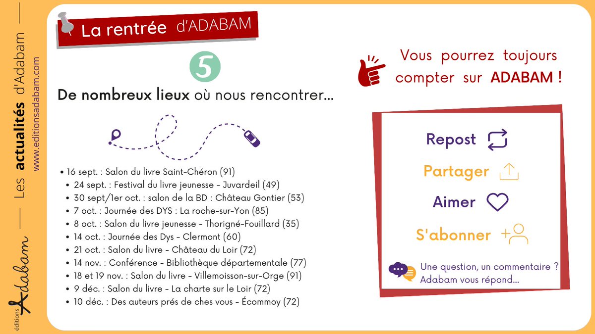 C'est parti pour la rentrée d'#Adabam ! Pendant l'été, nous vous avons concocté de nombreuses surprises : nouveaux livres, site Internet, vidéos... maintenant, à votre tour de profiter de notre travail ! #dys #IEF #ecoleprimaire #college #lire #anglais #rentree2023 #livresadaptes