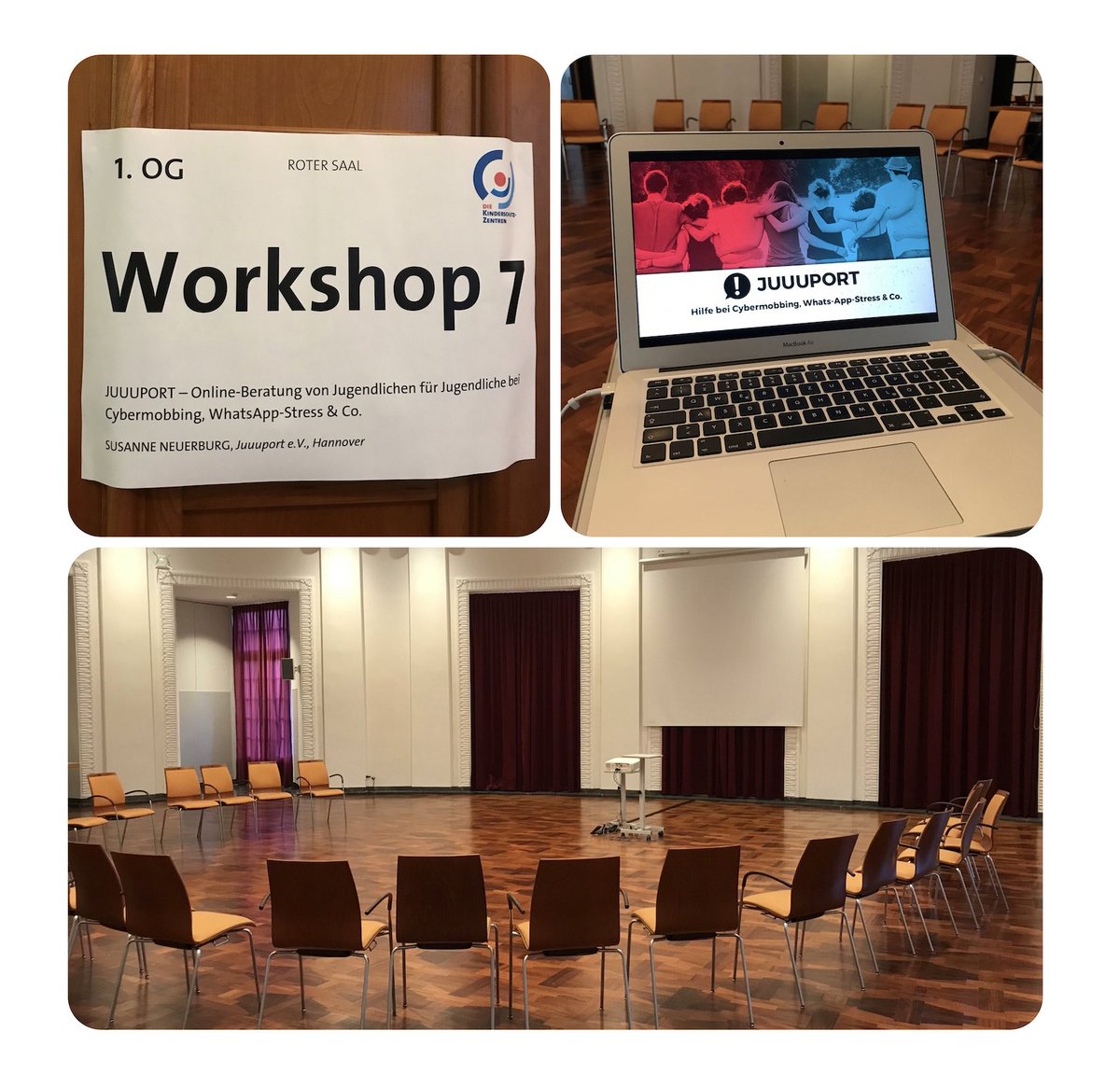 Wir sind heute beim 14. #Kinderschutzforum in #Hannover. Nicht nur eine schöne Location für unseren Workshop, sondern auch ein starkes Thema in diesem Jahr. "Kinderschutz digital denken!?"📲💪 <a href="/BAG_KIZ/">Kinderschutz-Zentren</a>