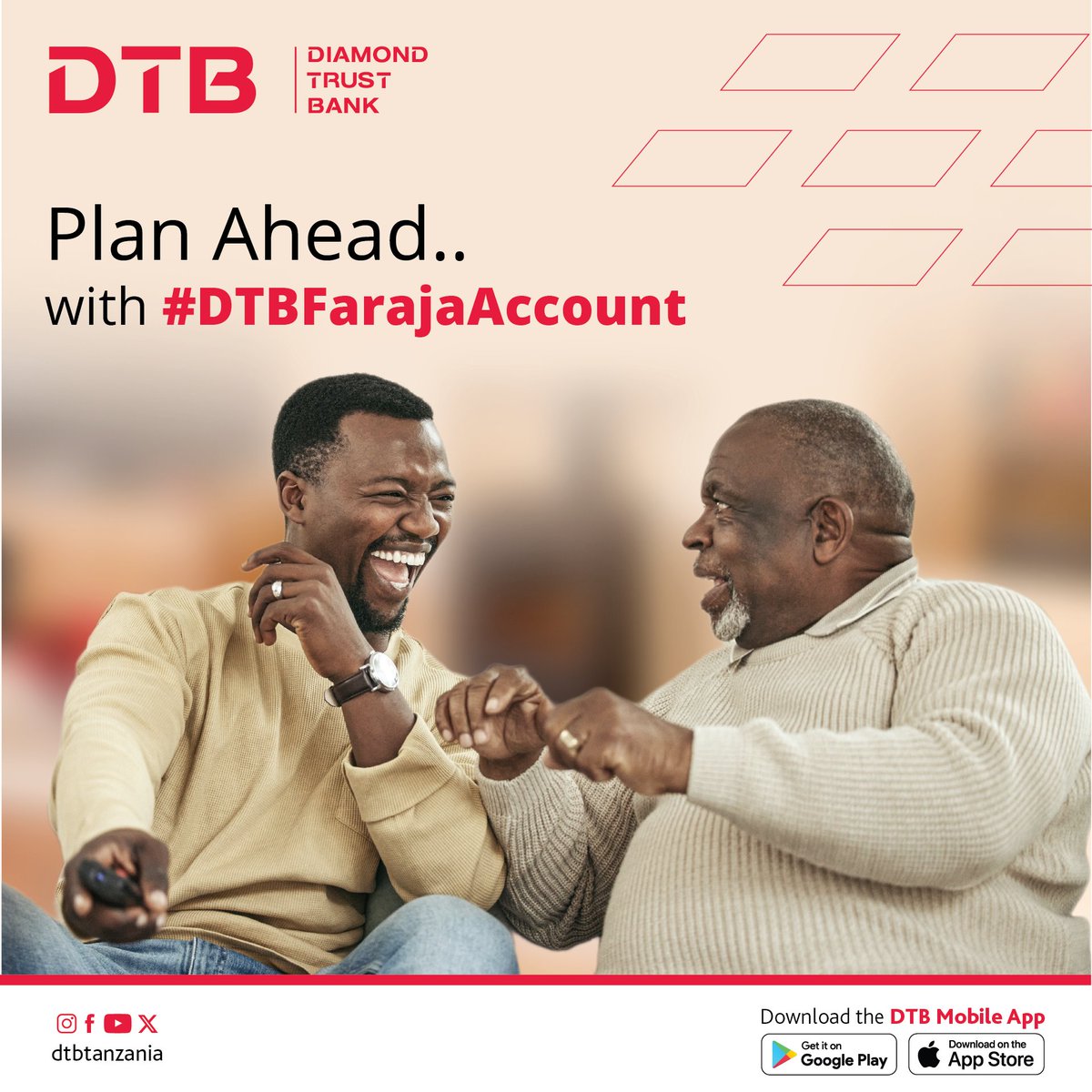 Build a blissful retirement plan with #DTBFarajaAccount 🌟 Visit our nearest branch or Call us free at 0800110110 ☎ #DTBTanzania #BankWithUsBankOnUs