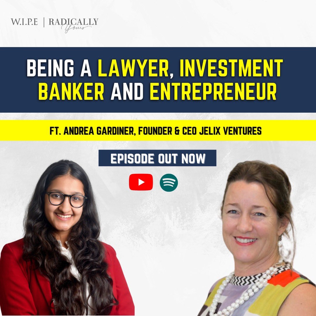 My full conversation with Andrea Gardiner, Founder and CEO of Jelix Ventures is out now on YouTube. 

Watch it here: youtu.be/Nc8b04780BM?si…

#wipe #radicallyyours #wipingoutthenorm #WomenEmpowerment