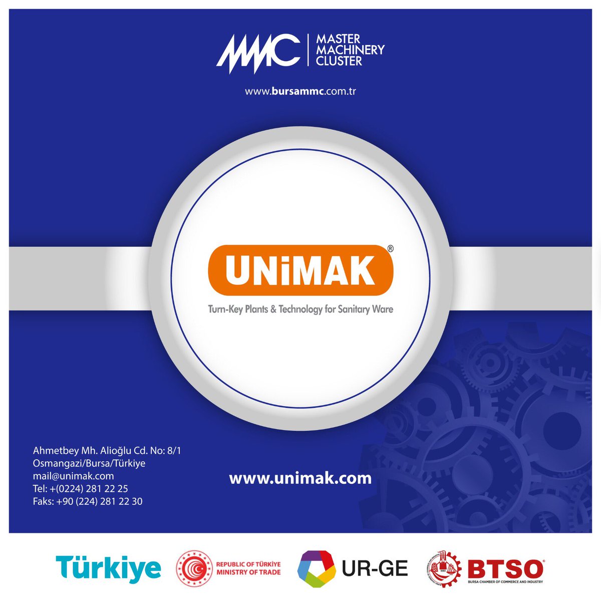 Bursa’da makine sektöründe faaliyet gösteren Unimak, Bursa MMC'nin sağladığı avantajlarla ihracat kapasitesini güçlendirerek global pazar çeşitliliğini artırıyor.

#bursaMMC #makina #makinacluster