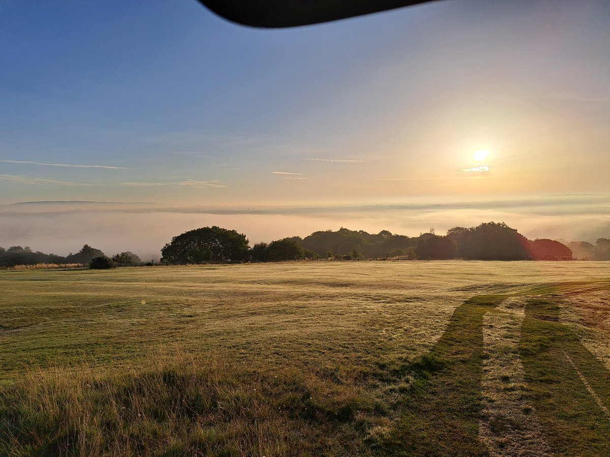 Warm/hot days and cool nights...results in early fog. And a great photo! Enjoying this spell of tail end sunshine...👍