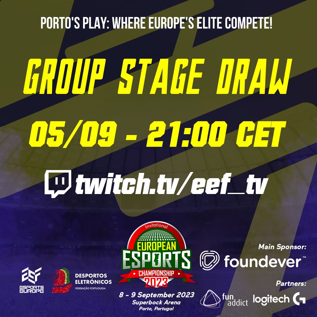 Group Stage Showdown 🎮 The journey to the championship begins with the intense group stage battles. Don't miss the Group Stage Draw, tomorrow, on twitch.tv/eef_tv ! 🌟🎥 📺