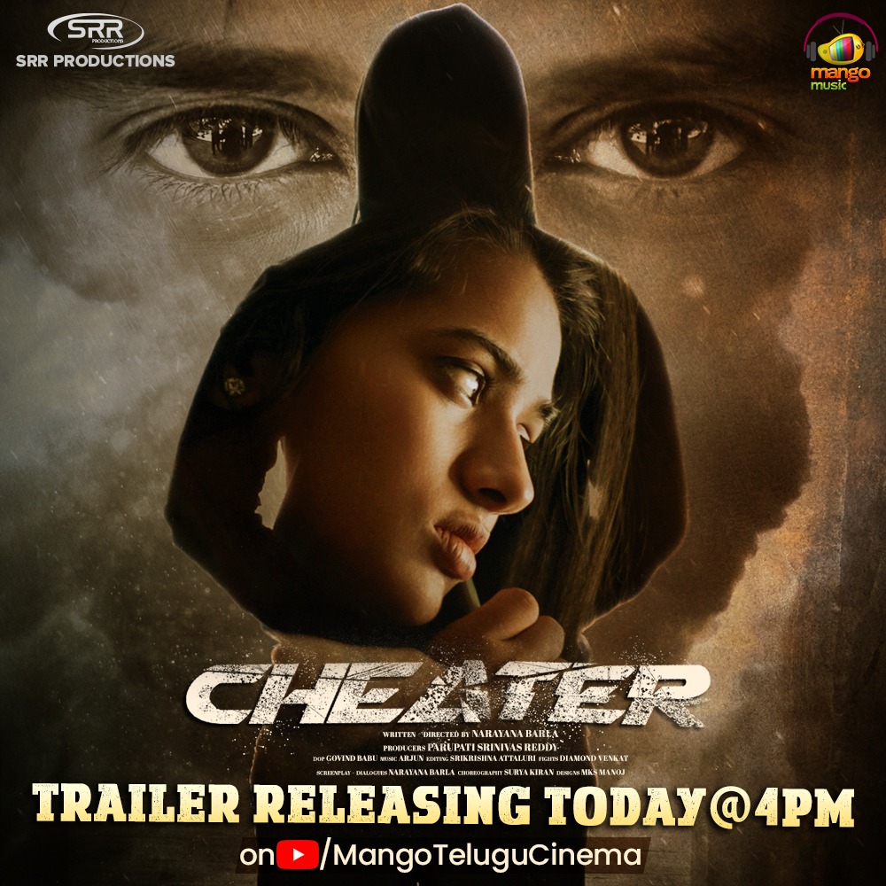 MangoMusicLabel's tweet photo. Most Awaited #Cheater Telugu Movie Trailer Releasing Today @ 4PM !! on โถ๏ธ MangoTeluguCinema๐ฅ๐ฅ
#chandrakanthdutta #ArjunNallagoppula #NarayanaBarla #rekhanirosha @actor_narendra #SRRProductions #MangoTeluguCinema #mudirajbarla #govind #MangoMusic https://t.co/Od2qZtfaMV