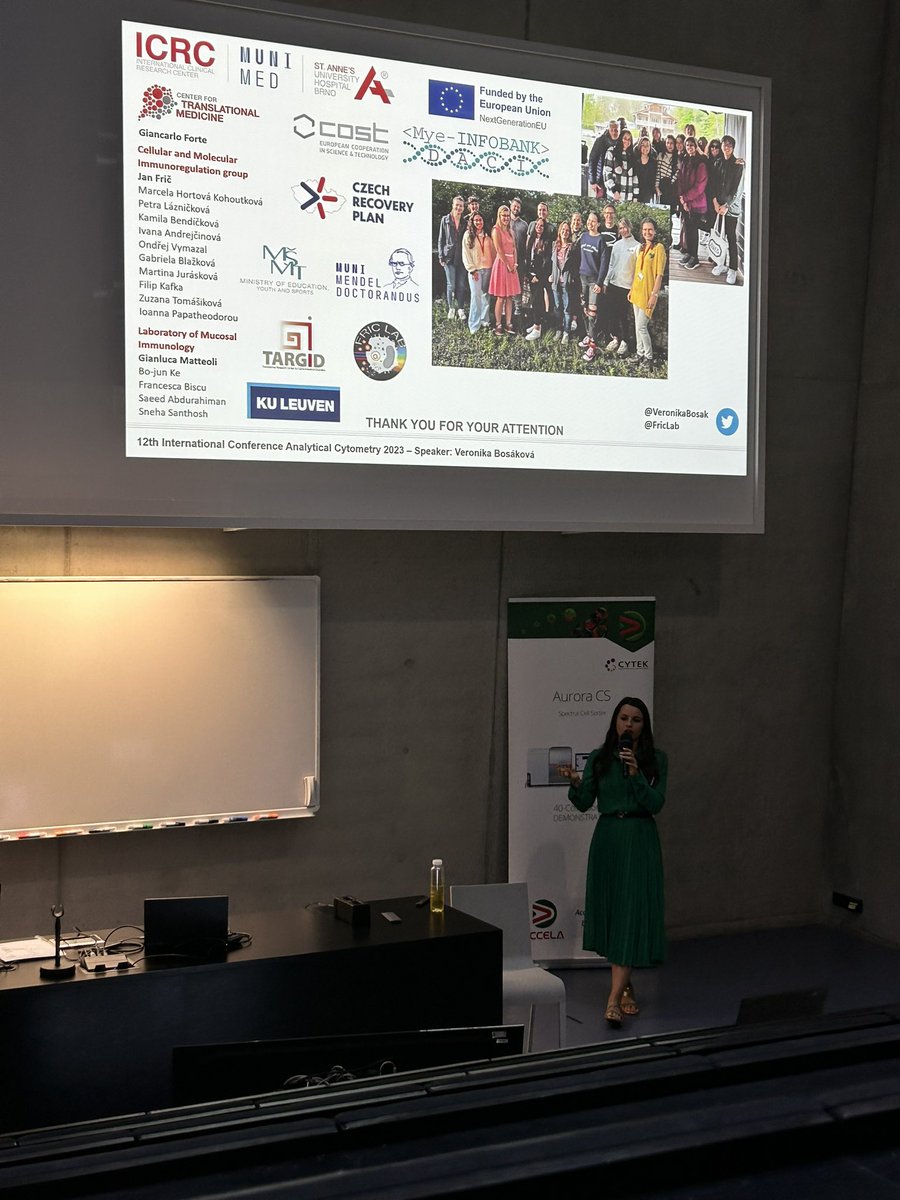 FricLab's tweet photo. Splendid talk @VeronikaBosak on #MAITcells IL-26 and Crohn's disease. Patients data combined with mucosal organoids. Great support @gmatteoli1978 group. @FNUSA_ICRC @IHBTcelltherapy @MyeInfoBank … the presentation hattrick of @FricLab at @CSAC_CZ conference. https://t.co/gOumUgOvqC