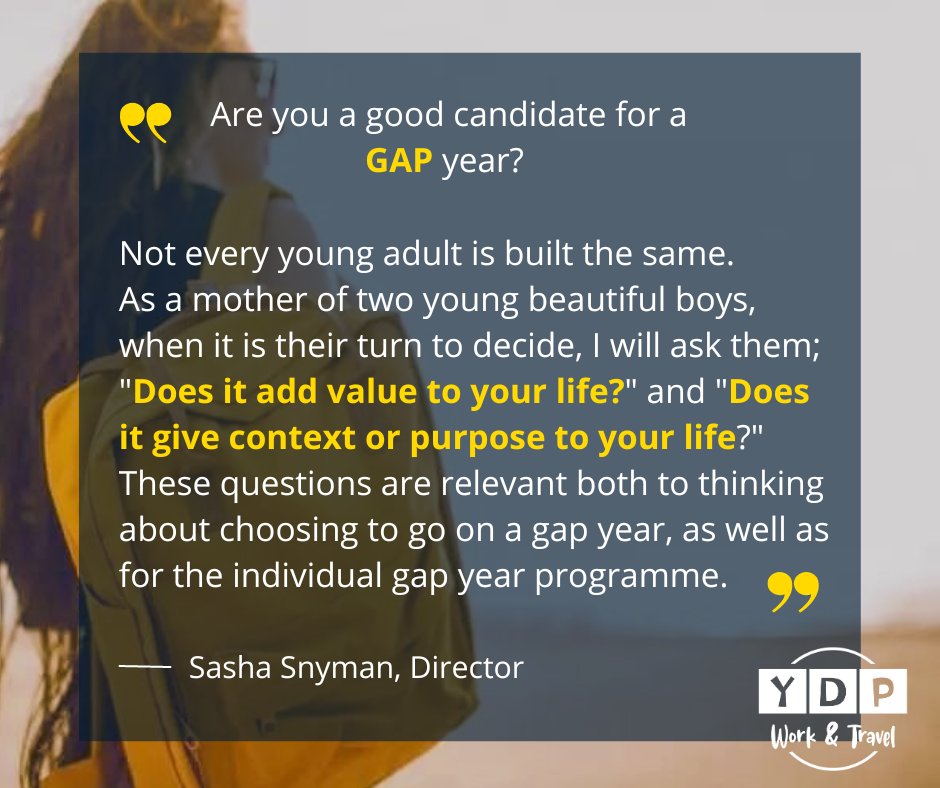Is a GAP year for you? 

#YDPWorkandTravelSayings  #GAPYear #WorkandTravel
