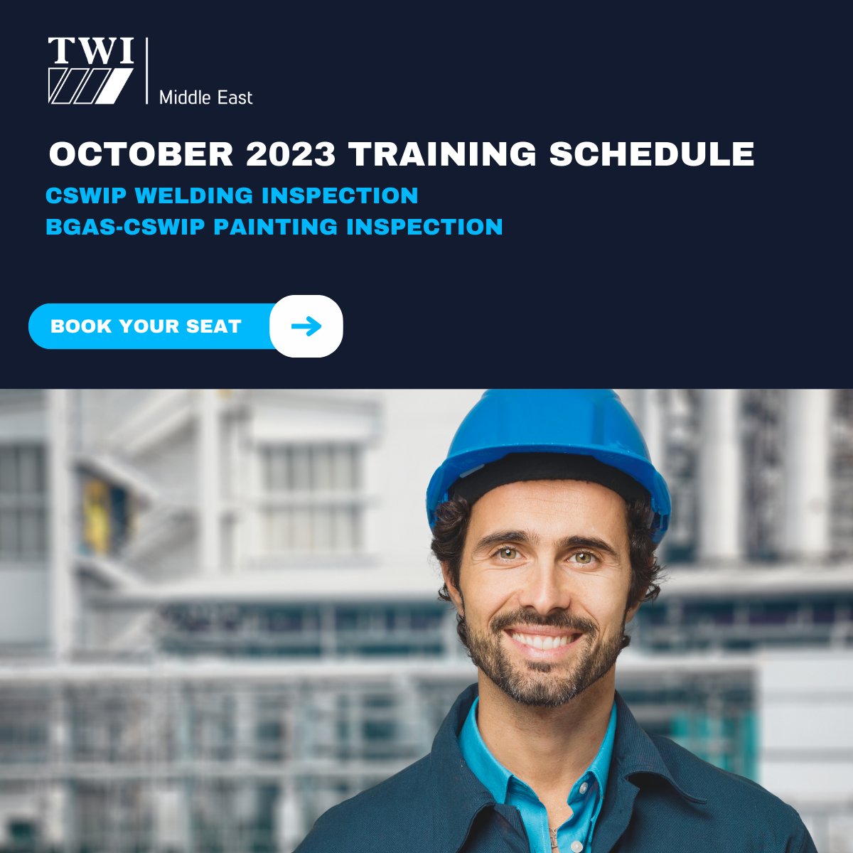 twiuae's tweet photo. Download the #October #Training Schedule and start your journey with us towards your professional growth
https://t.co/hBso4btiTM
Email: Enquiries@twime.com
#BGAS #CSWIP #engineers #inspector #oilandgas #SaudiArabia #UAE #Kuwait #Pakistan #Turkey #Egypt #Algeria #Nigeria https://t.co/GYsNS2Qqu7