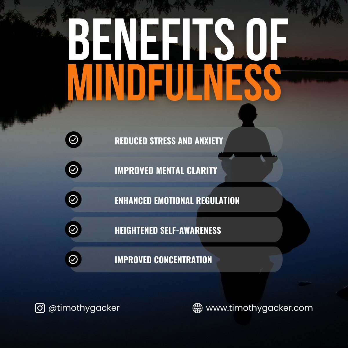 Let mindfulness be your guiding light to a healthier, happier you. 

Start reaping these incredible benefits today!     

#mindfulnessmatters #wellnessjourney #innerpeace