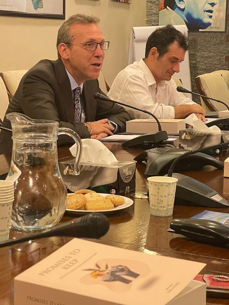 RSPN_PK's tweet photo. 🇪🇺 EU's Head of Cooperation, Mr. #JeroenWillems &amp; Mr #CarloDeRosa Project Officer Rural Development &amp; Nutrition at EU Pak, had a productive visit to the #RSPN office today, engaging with our RSP CEOs on vital Humanitarian/Development strategy 🌍💼 #EU #HumanitarianDevelopment https://t.co/o6l3JP4V1F