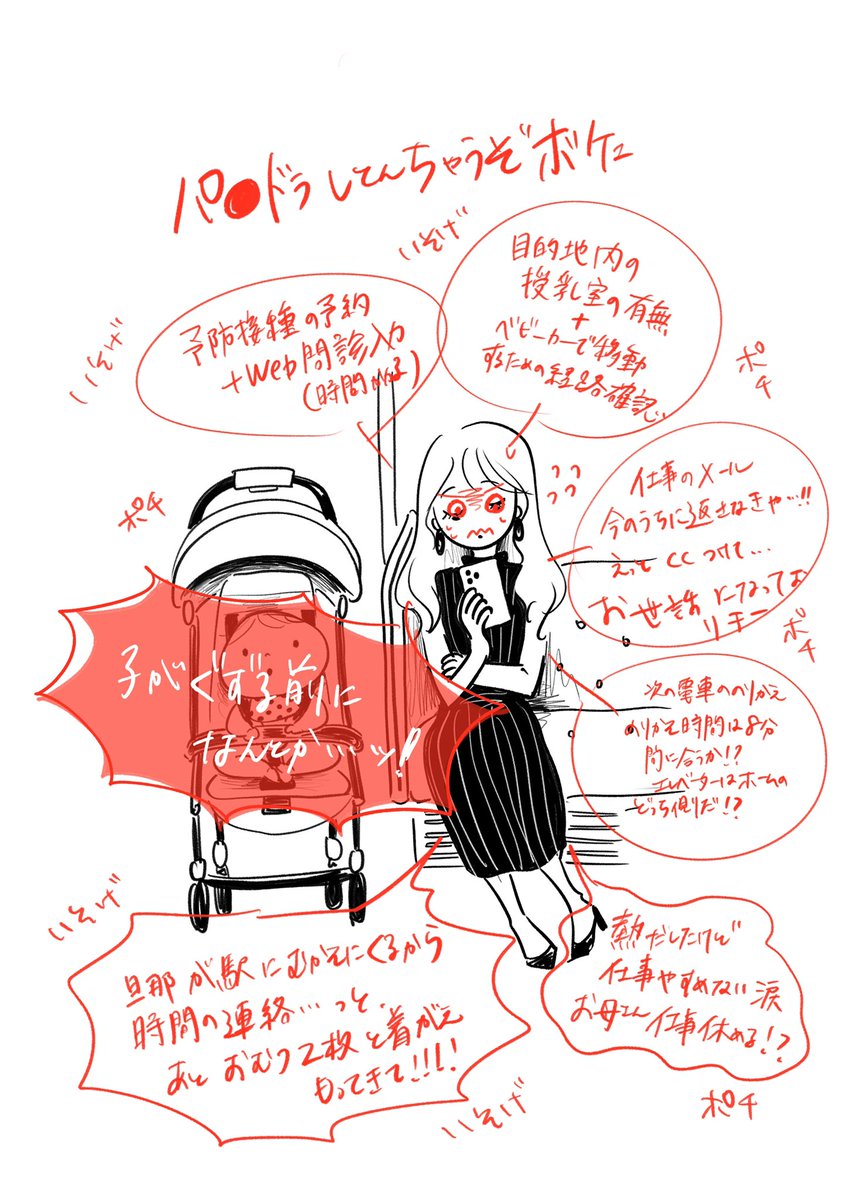 電車で良くみる光景ですがママはみんな頑張ってます🥲 
