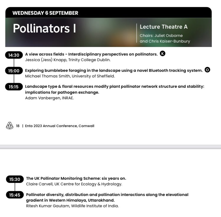 Claire_Carvell's tweet photo. On the early train to Cornwall for #Ento23 @UniofExeter Programme looks great. Looking forward to the Pollinators session tomorrow where I’ll be talking about @PoMScheme 😊 Also on the lookout for flowering Ivy if anyone fancies trying a #FITcount on campus! https://t.co/89iHApNdHv