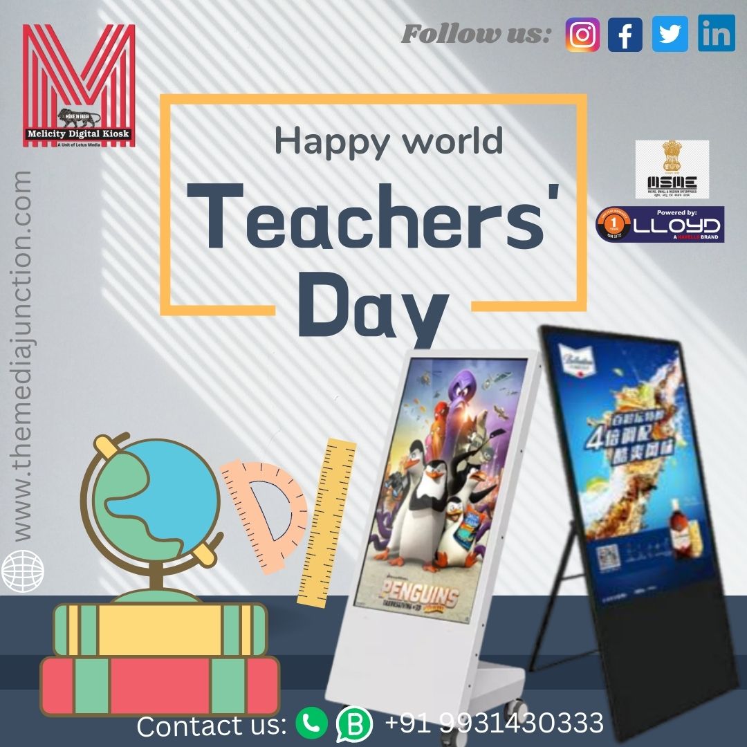 MelicityK's tweet photo. HAPPY TEACHER'S DAY  " DIGITAL KIOSK Introducing 1st Time in Bihar..... Contact us: ☎ +91 9931430333 #androidkiosk #interactivemedia #digitalkiosk #digitalkioskdisplay #selforderkiosk #interactivekiosks #digitalsignage #interactivedisplay #kiosdigital #patna #biha https://t.co/bVgVWjDmJA