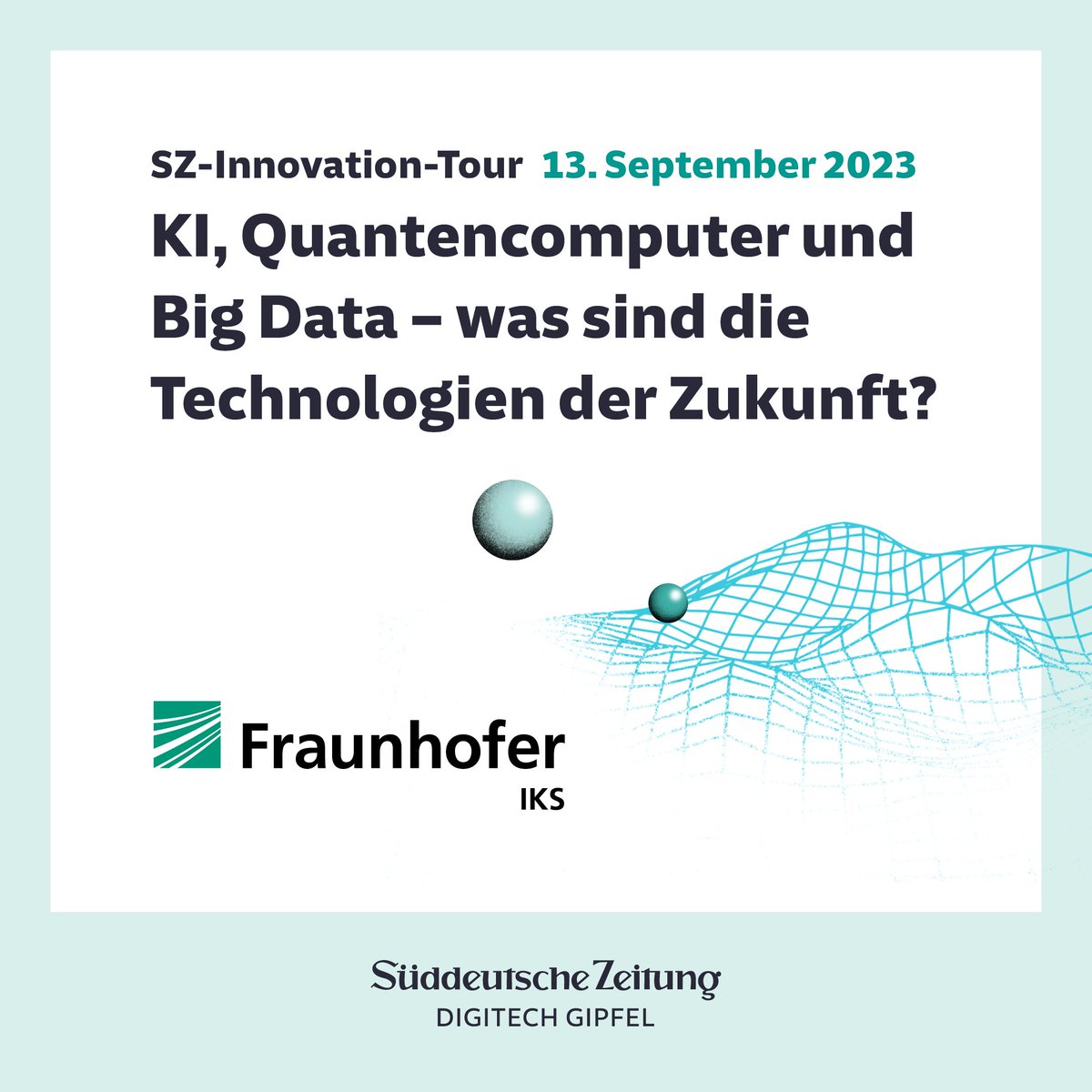 Quantencomputing zum Anfassen präsentiert das Fraunhofer IKS auf der SZ-Innovation-Tour am 13. September. Für mehr Infos einfach auf den Link klicken: lnkd.in/ewQu-zqh #quantumcomputing #ai #SZGipfel #technologie