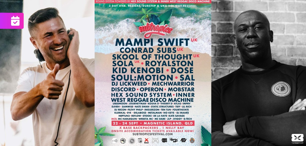 . @mampi_swift, Conrad Subs, @kidkenobi and a plethora of other local and international artists are slated to perform at Subtropics Festival this September 2023! Read more and get tickets: ticketfairy.com/word/2023/09/0… #subtropicsfestival #subtropics #ticketfairy #tfword