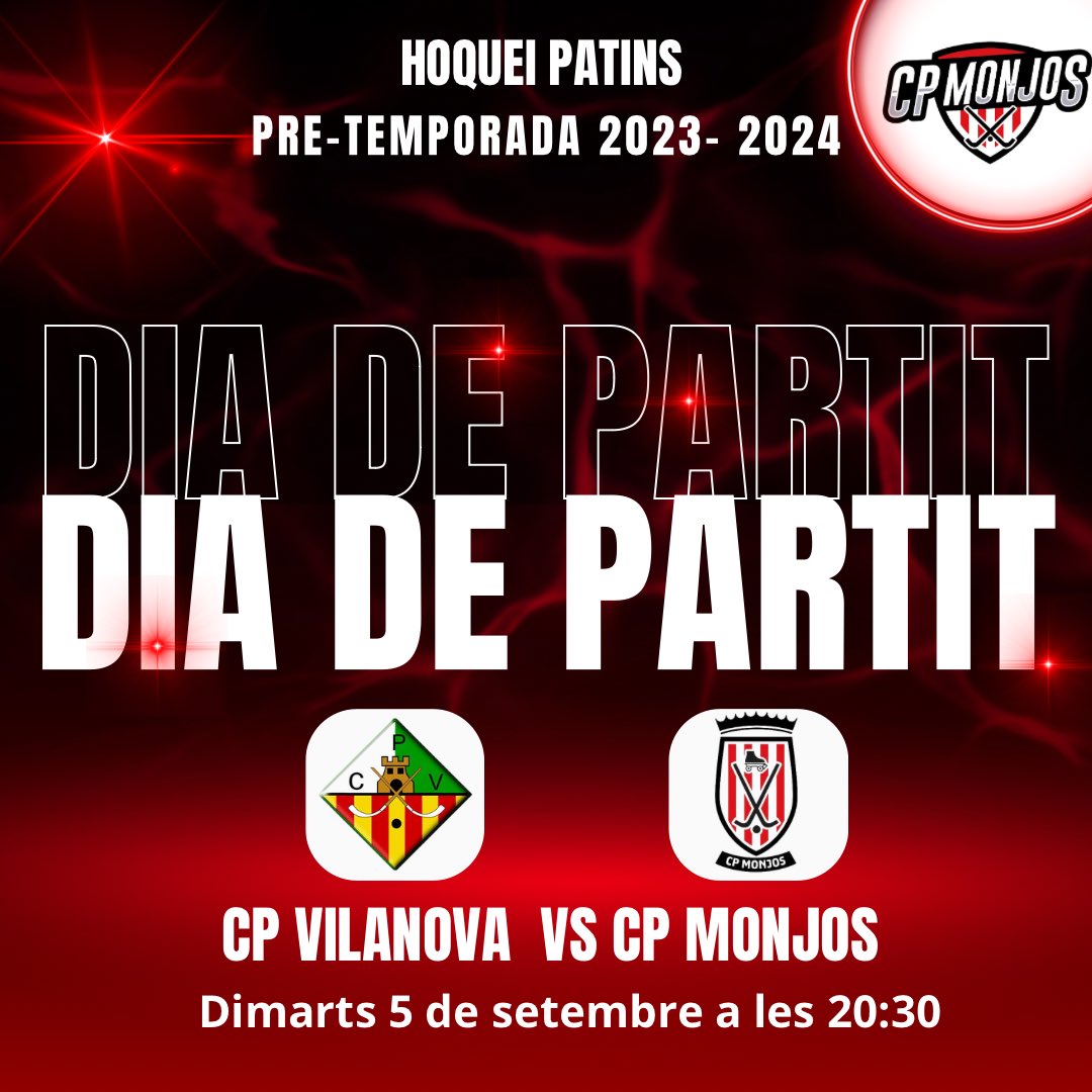 Dia de partit
 Avui el sènior del CP Monjos visitarà les casernes de Vilanova per enfrontar-se a un equip de categoria superior.
Seguim amb la pretemporada.