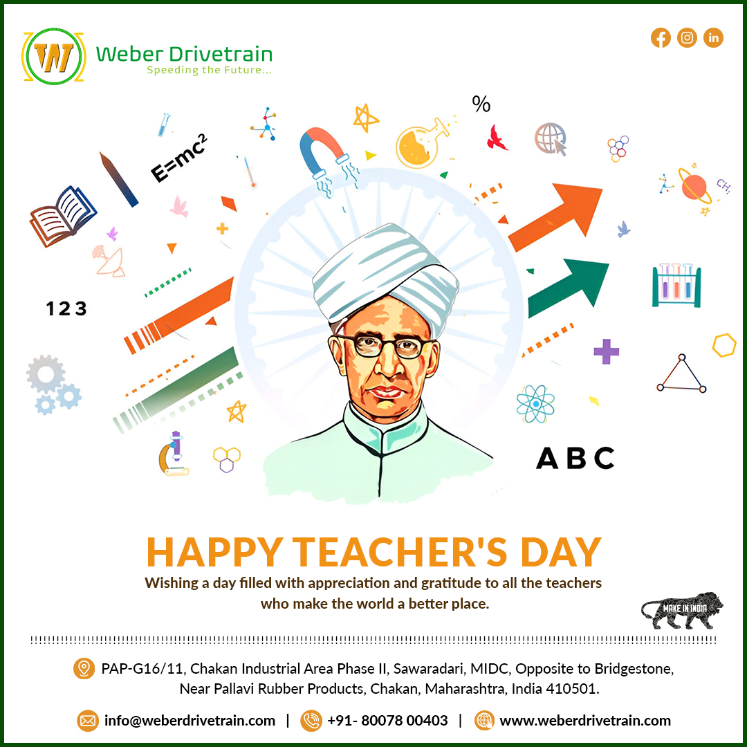 WeberDrivetrain's tweet photo. ๐ Educators are the key to unlocking a brighter tomorrow. Happy Teachers Day๐ to those who drive change through knowledge! ๐
#weberdrivetrain #happyteachersday #teachersday2023 https://t.co/S9V7CqvuDi