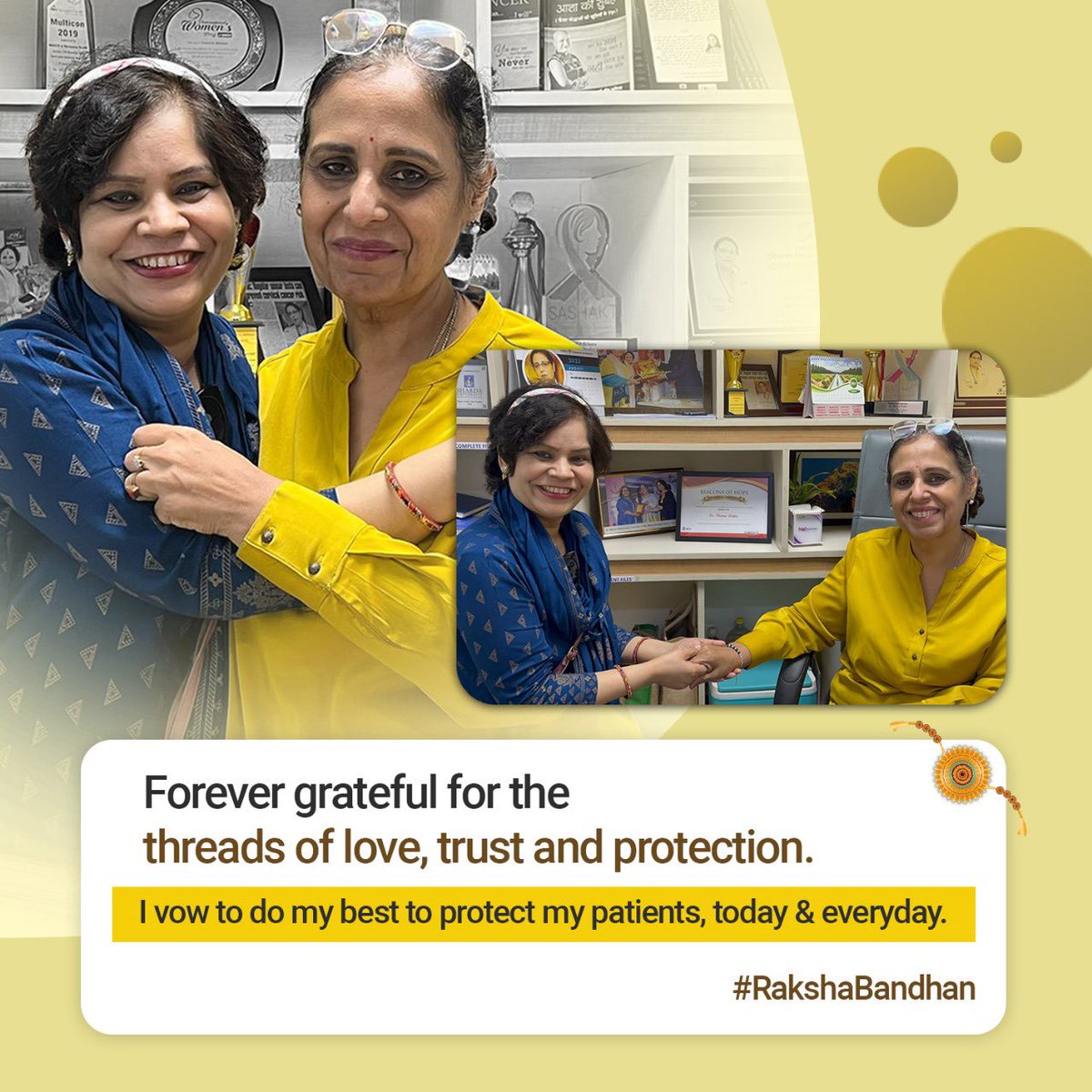 DrMeenuWalia1's tweet photo. This Raksha Bandhan, a loving patient tied rakhi on my wrist as a symbol of love, respect & appreciation.
As a doctor, I hope to always be a source of strength and joy for my patients!
#RakshaBandhan #rakshabandhancelebrations #rakshabandhan2023 #CareforCancer #DrMeenuWalia https://t.co/1rvSm8NwDg