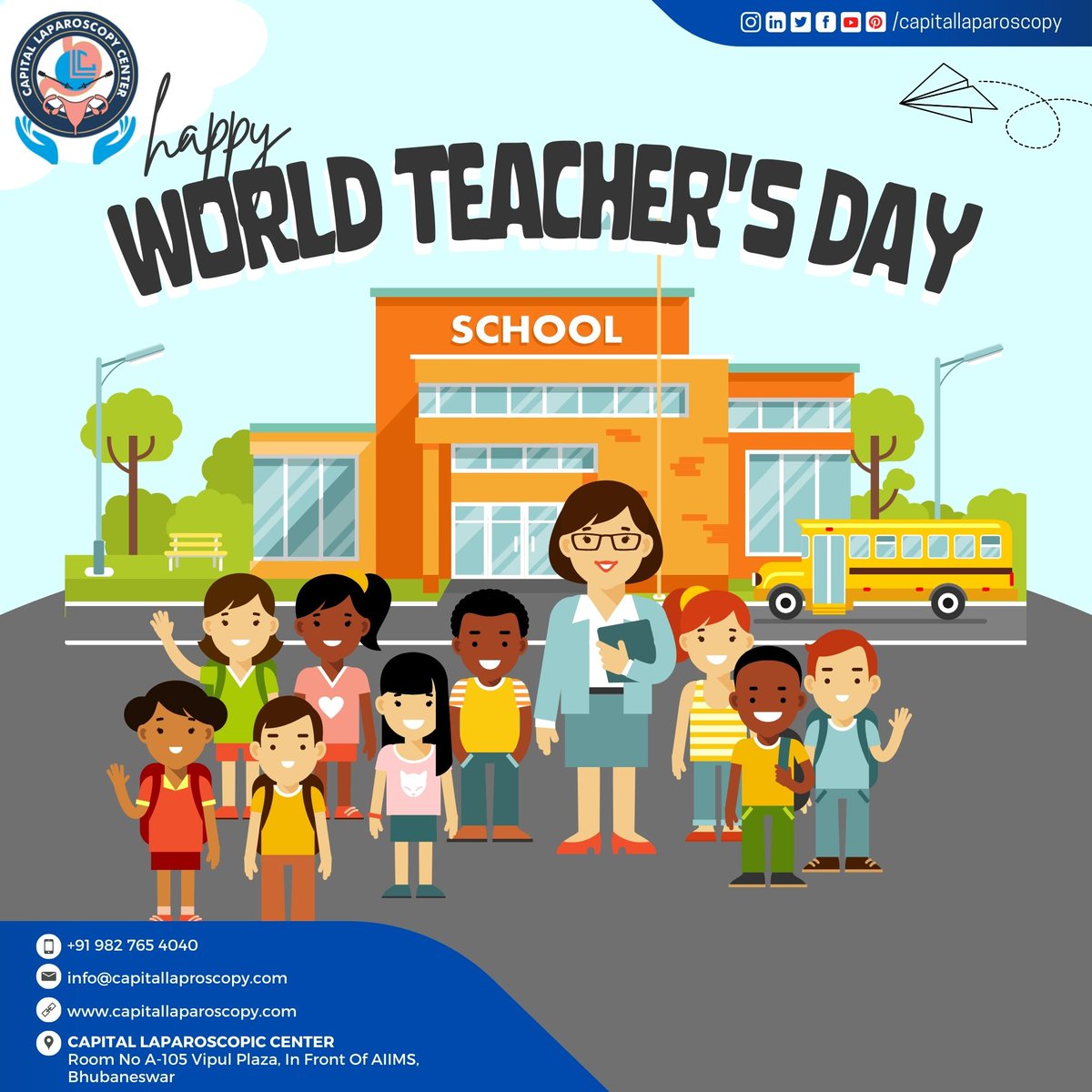 CLaparoscopy's tweet photo. A teacher takes a hand, opens a mind, and touches a heart. Happy Teacher's Day to those who touch lives every day! #Inspire #TeachersDay #TeacherInnovation #TeacherDedication #ClassroomLeaders #TeachingCommunity  #TeacherWisdom #bbsrlaparoscopy #capitallaparoscopy https://t.co/9YN8jm6leh