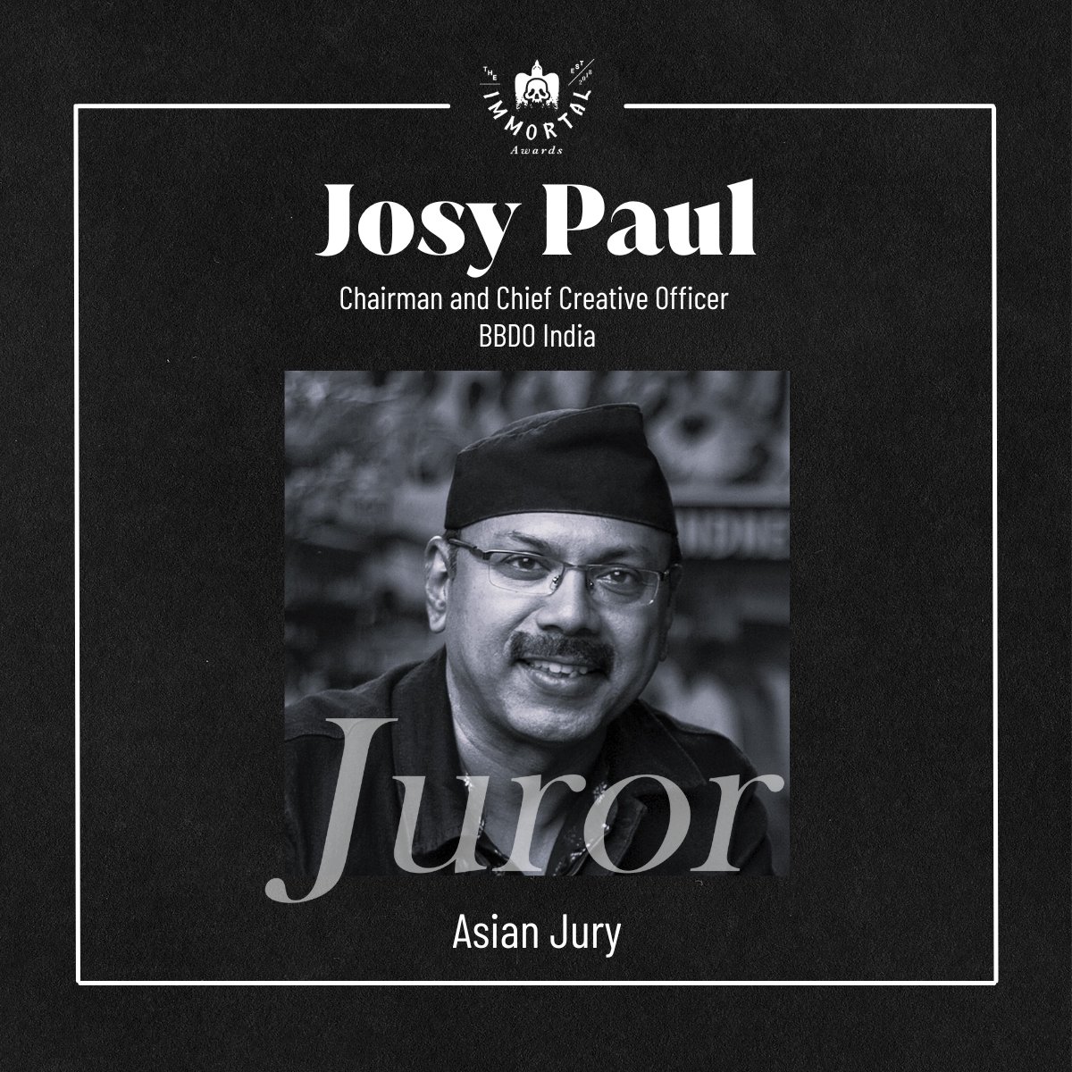 TheImmortalsJury2023#JosyPaul#BBDOIndia
Delighted to be part of this year's Immortal Awards jury and can't wait to see your best work. Start your path to creative immortality today. Head over to Little Black Book to get started: lbbonline.com/immortals