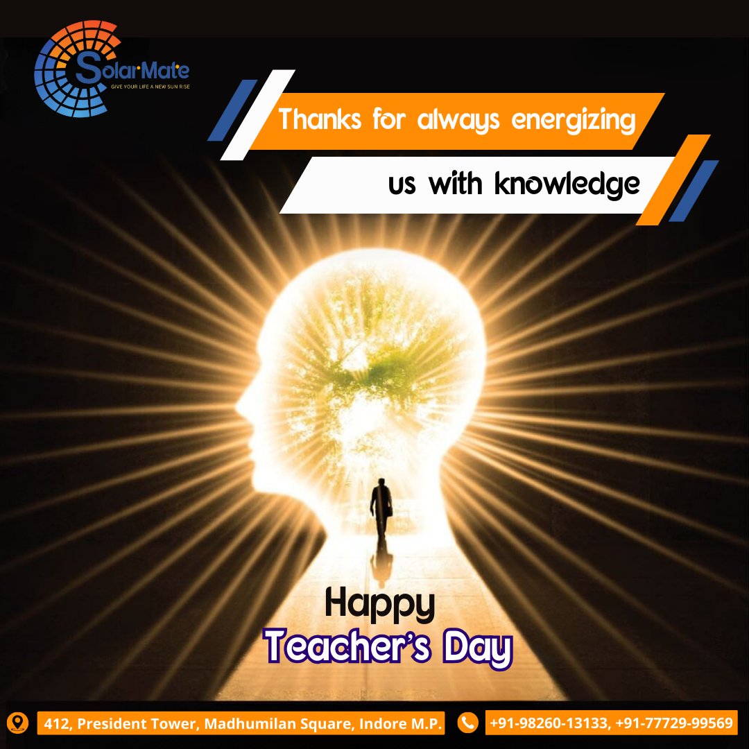 Solar Mate wishes you all a very Happy
Teachers’ Day.
.
.
.
.
#HappyTeachersDay #teachersday #Teachers
#HappyTeachersDay2023 #Love #TeachersDayGift
#solarpanels #GreenEnergy #solarmate4u