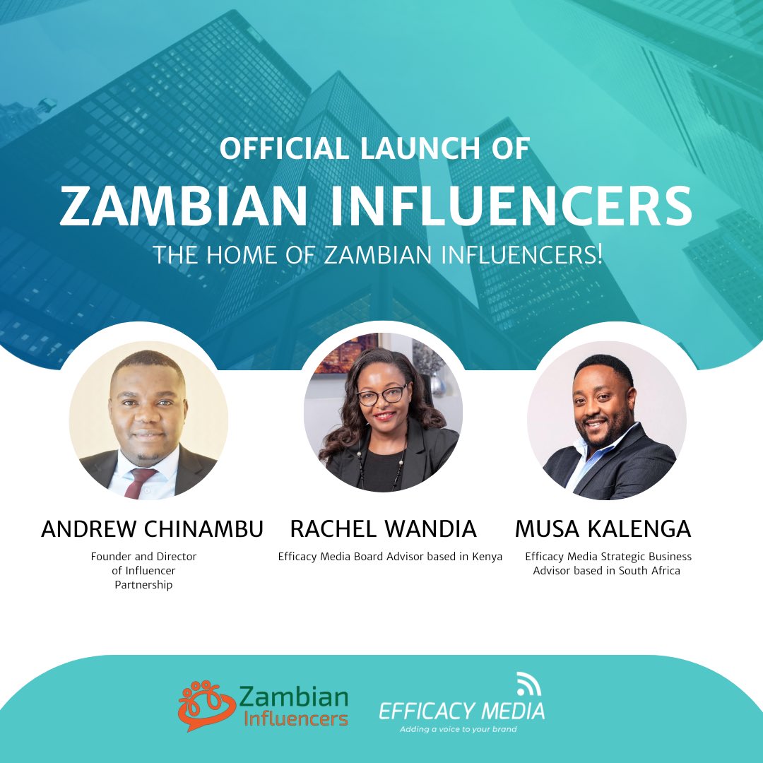 Dynamic virtual agency @EfficacyMedia has announced the launch of Zambian Influencers – Zambia's first comprehensive end-to-end influencer marketplace and outreach platform which can be accessed on zambianinfluencers.com and across social media platforms. This flagship website
