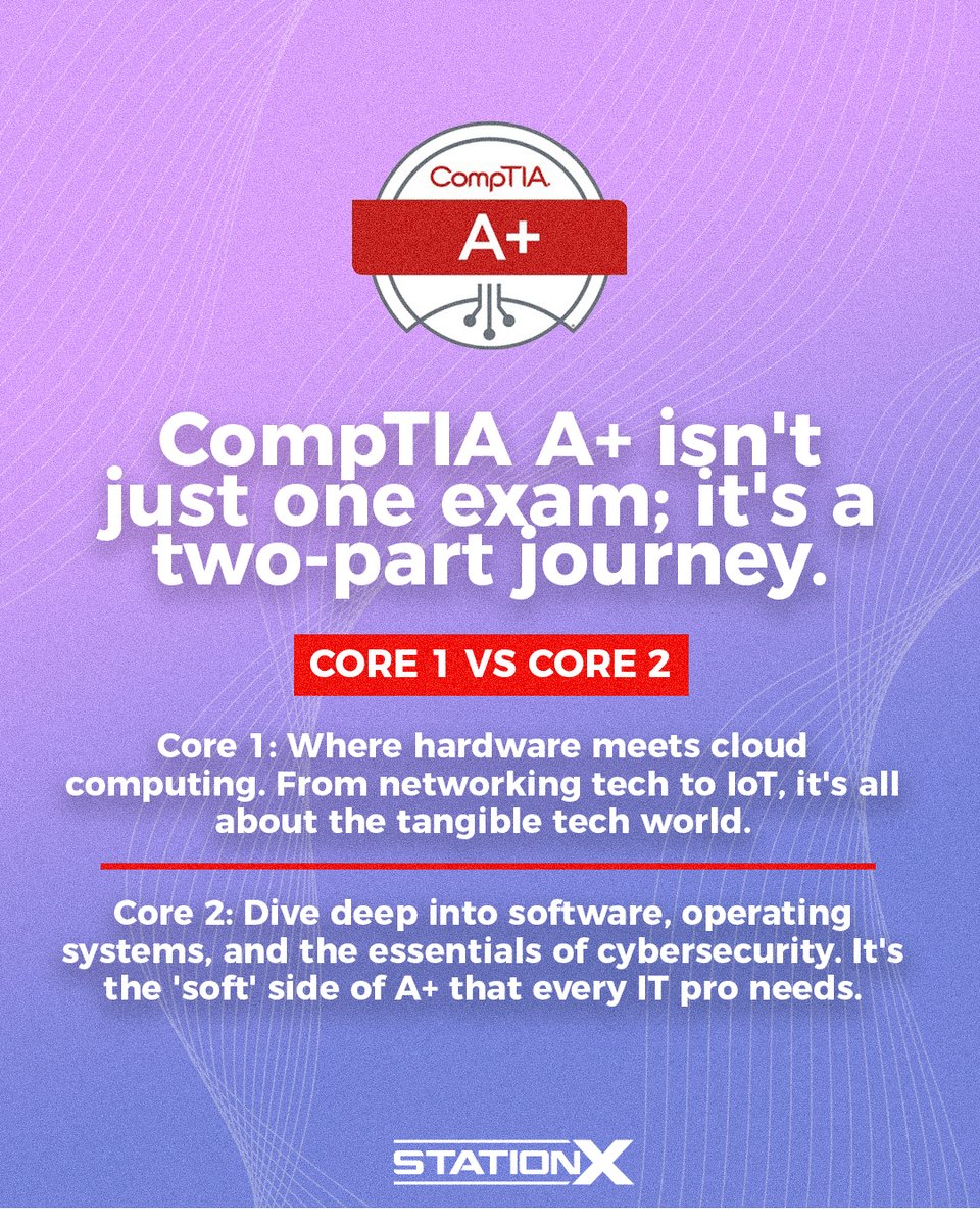 GotoNathan's tweet photo. Navigating the CompTIA A+ certification?

📝💻 Explore this article comparing A+ Core 1 vs Core 2. Understand the exams' formats, eligibility, domains, and differences.

👉Read more: https://t.co/cPgI2iOKqi 

#informationsecurity #cybersecurity #programming #hacking #AI https://t.co/Kj9WNbygbx