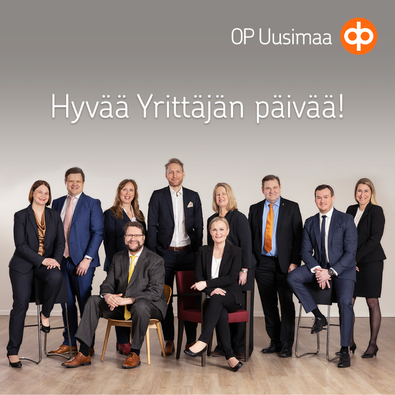 Tänään vietetään valtakunnallista Yrittäjän päivää.✨

Haluamme OP Uusimaassa tukea ja edistää alueellista elinvoimaa, jonka paikalliset yrittäjät meille mahdollistavat. 

Tervetuloa keskustelemaan yrityksesi pankkiasioista, olemme täällä apunasi yli 300 asiantuntijan voimin.🧡