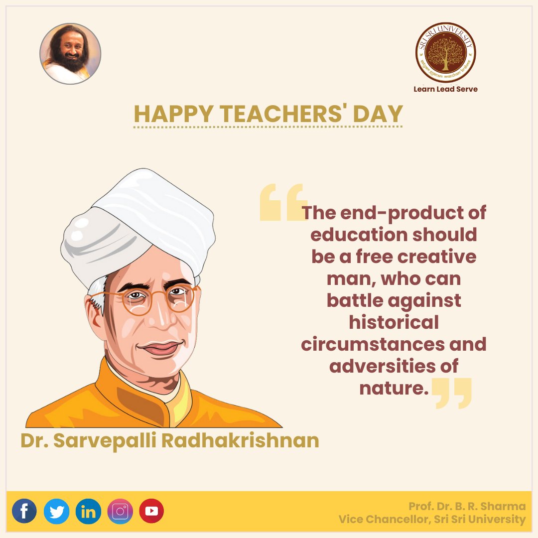 Vice Chancellor - Sri Sri University tweet media