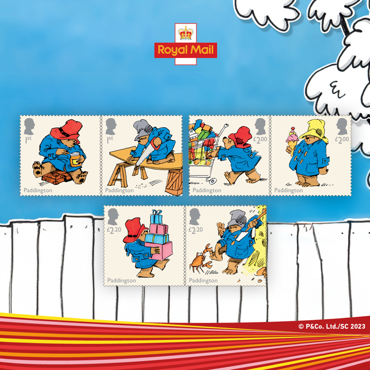 RoyalMailStamps's tweet photo. 🐻 Today's the day! Our Paddington Stamps &amp; Collectibles are out now 👉 https://t.co/NTOWkVUXU9

The 6 main stamps feature adorable illustrations by Ivor Wood, originally featured in a late 1970s @PaddingtonBear cartoon strip.

#PaddingtonStamps
#StampCollecting
#Paddington https://t.co/ypayCCfpkv