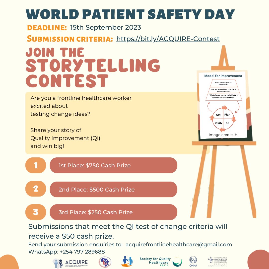 As part of the World Patient Safety celebrations this year, ACQUIRE is excited to invite all frontline healthcare workers &amp; leadership in Africa to participate in this unique opportunity to contribute your insights &amp; experiences to the ongoing conversation about QI in healthcare.