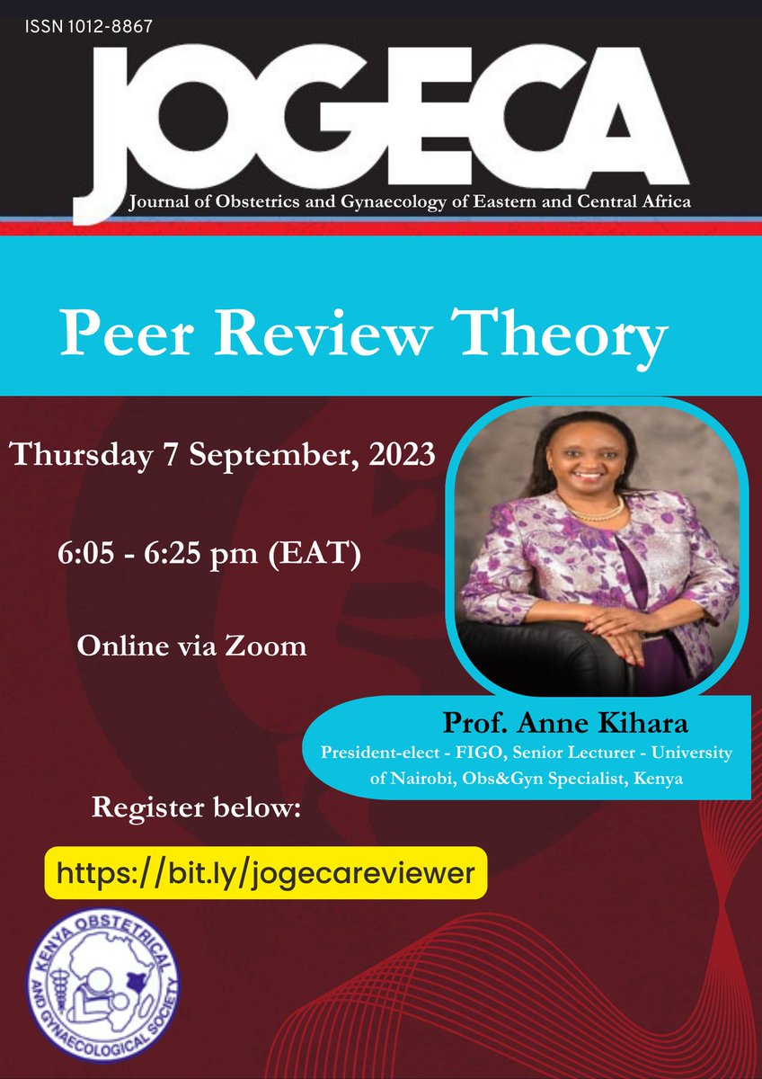 jogecajournal's tweet photo. Meet the presenters for our upcoming peer review workshop this Thursday: Dr Francis Githae, and Prof. Anne Kihara
Sign up below to attend > https://t.co/NwD69m4sET
If you are yet to join our review team, register below > https://t.co/UrMJiHYT1J
#JOGECA #PeerReview https://t.co/lnpXeDpaAq