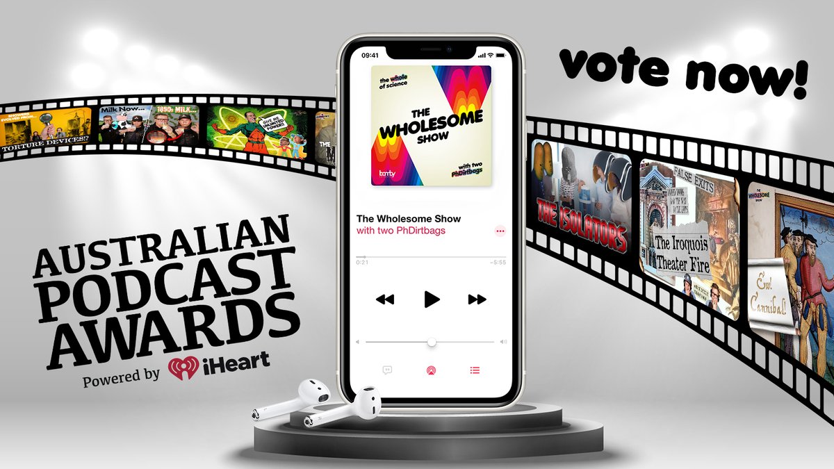 Oh hey! Have you ever thought you'd like to make your friendly-neighbourhood-whole-of-science podcast team happy?  

Well, you could vote for them in the Aus Podcast Awards - go here, search "The Wholesome Show" and feel magical! australianpodcastawards.com/voting
