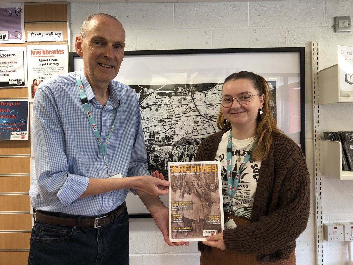 flarchives's tweet image. Not got a copy of the history-packed Archives magazine yet? Michael and Alisha at #IngolLibrary would love to let you have one for a bargain £3. And worth a visit just to see the fascinating Ingol map behind them, full of community memories.
@LancsArchives @LancsLibraries