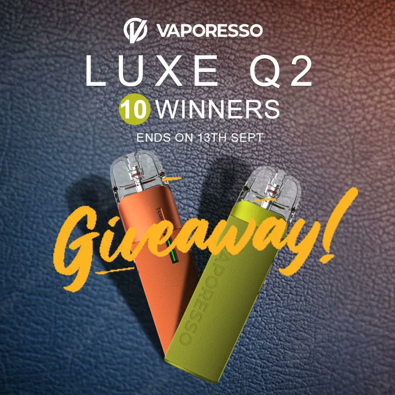 🌈🌈
🔝Healthcabin - Vaporesso LUXE Q2 Giveaway🍻🎊

🎁Prize:
Vaporesso LUXE Q2 Pod Kit

🍀10 Winners
Ends on 13th Sept📆

Come join us & win~
>
To Enter:👇
healthcabin.net/blog/vaporesso…
>
#healthcabin #vaporesso #luxeq2 #luxeq2pod #vaporessoluxeq2 #giveaway #vapegiveaway #vape