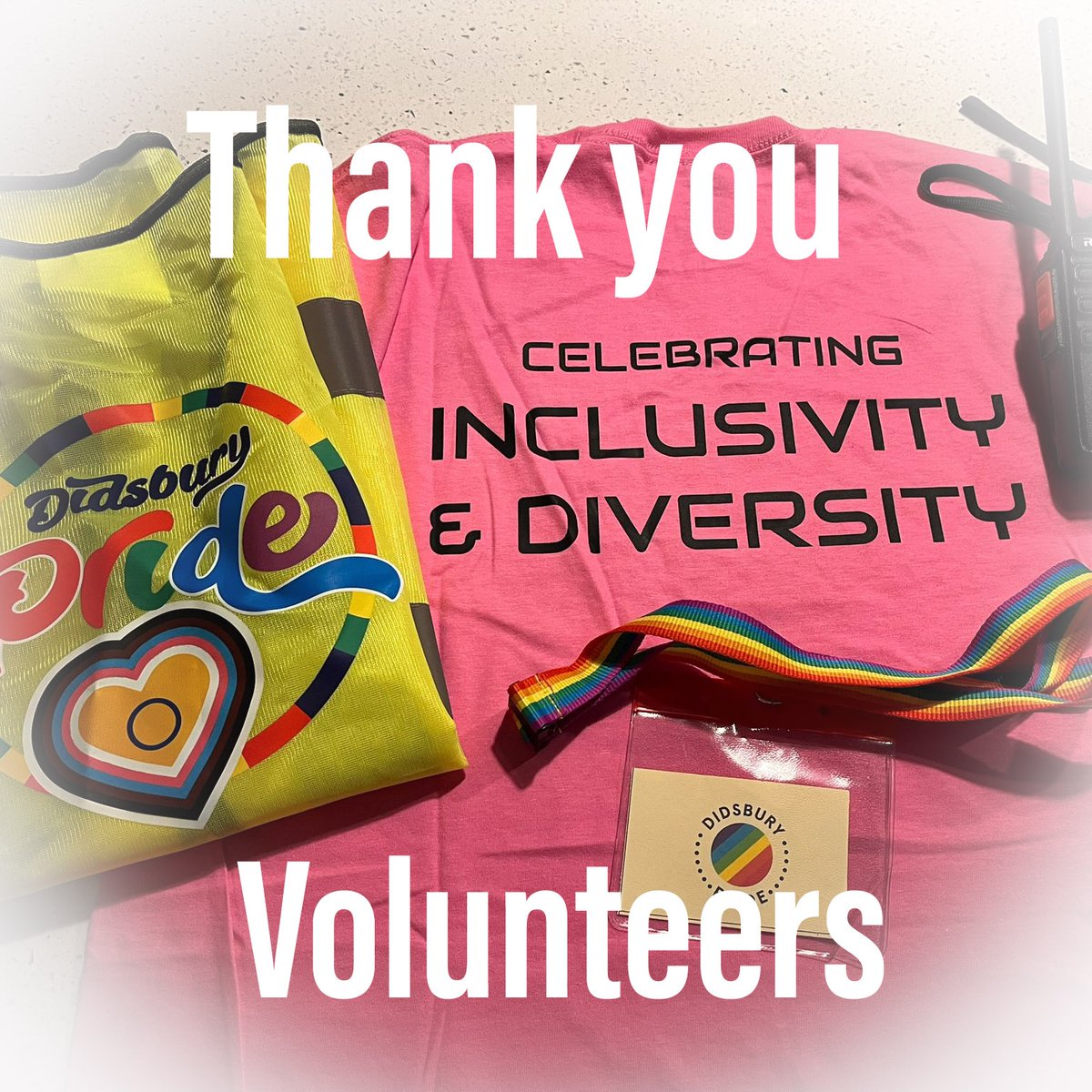 To our army of Volunteers who worked tirelessly over the Didsbury PRIDE weekend, a HUUUUUUGE THANK YOU ❤ 🙏🙏🙏❤

You were all AMAZING and contribute immensely towards keeping our PRIDE a free to enter event 

We could not do this with out you!! Big hugs💋🌈 🏳️‍⚧️
#didsburypride