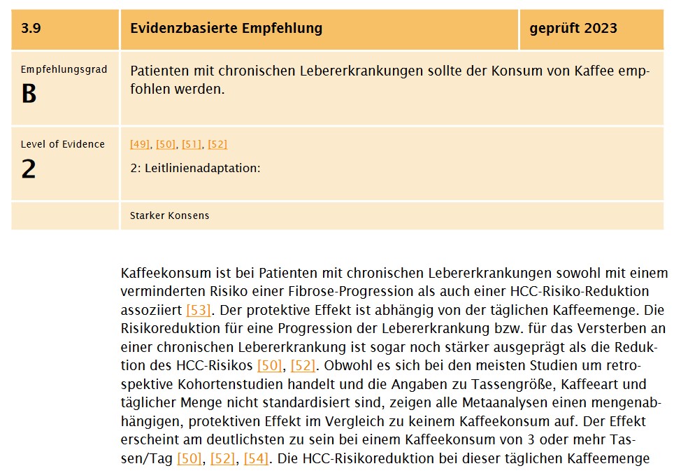 ErnMedBlog's tweet image. Eine der vielen guten Seiten von #Kaffee: protektive Wirkung an der #Leber.
(aus der frisch aktualisierten #Leberkrebs-Leitlinie)
leitlinienprogramm-onkologie.de/leitlinien/hcc…
