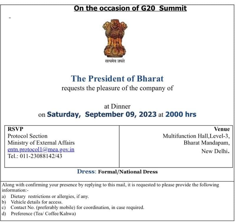 INDIA is renamed as BHARAT