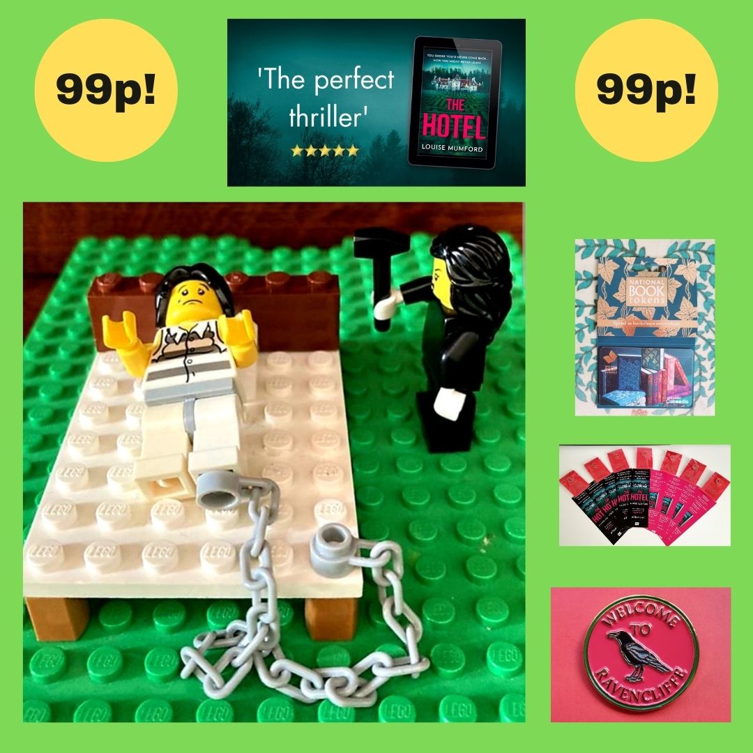 ⭐GIVEAWAY!⭐ NEW PIC! #TheHotel is 99p in ebook right now! Guess the horror film from this Lego scene (made by my friend's twin boys!) You could win a #TheHotel raven pin badge, bookmark & £10 book token! To enter: *Like this post *Guess film below *Follow me *Repost #Giveaway
