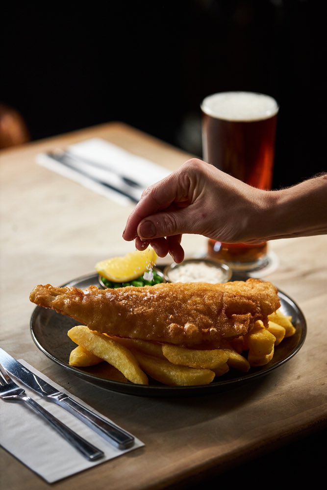 Classic fish &amp; chips anyone? Look no further! Our pubs serves up piping hot fish and chips 24/7. Come join us for a crispy, golden treat that'll leave you hooked! 🐟🍟🍻 #FishAndChips #FishAndChips #PubFood #ComfortFood #DeliciousEats #AllDayEveryDay #FoodieFaves <a href="/TheFoxNewbourne/">The Fox Inn Newbourne</a>