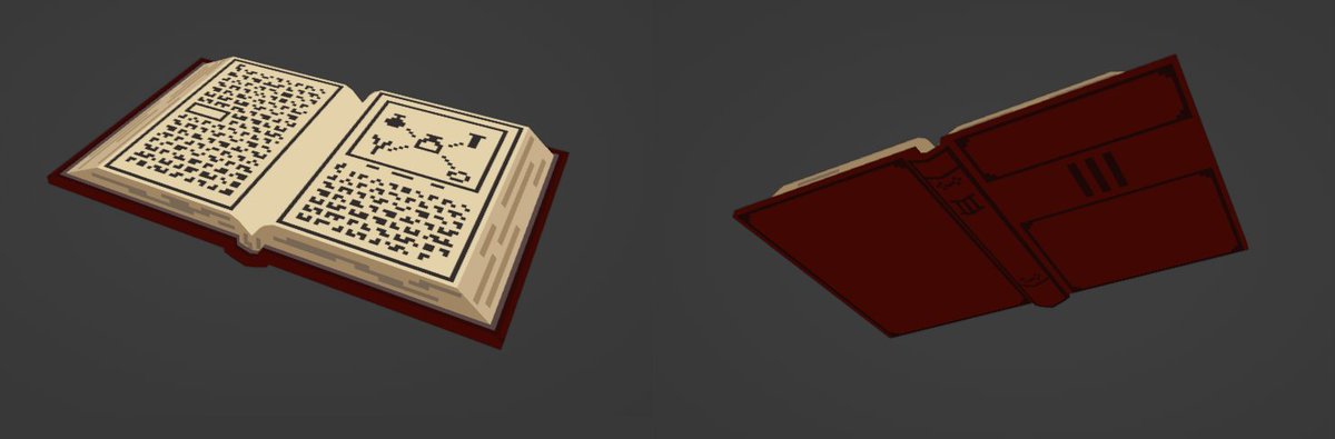 #b3d Practice in low-poly pixel 3d. A little alchemy book.