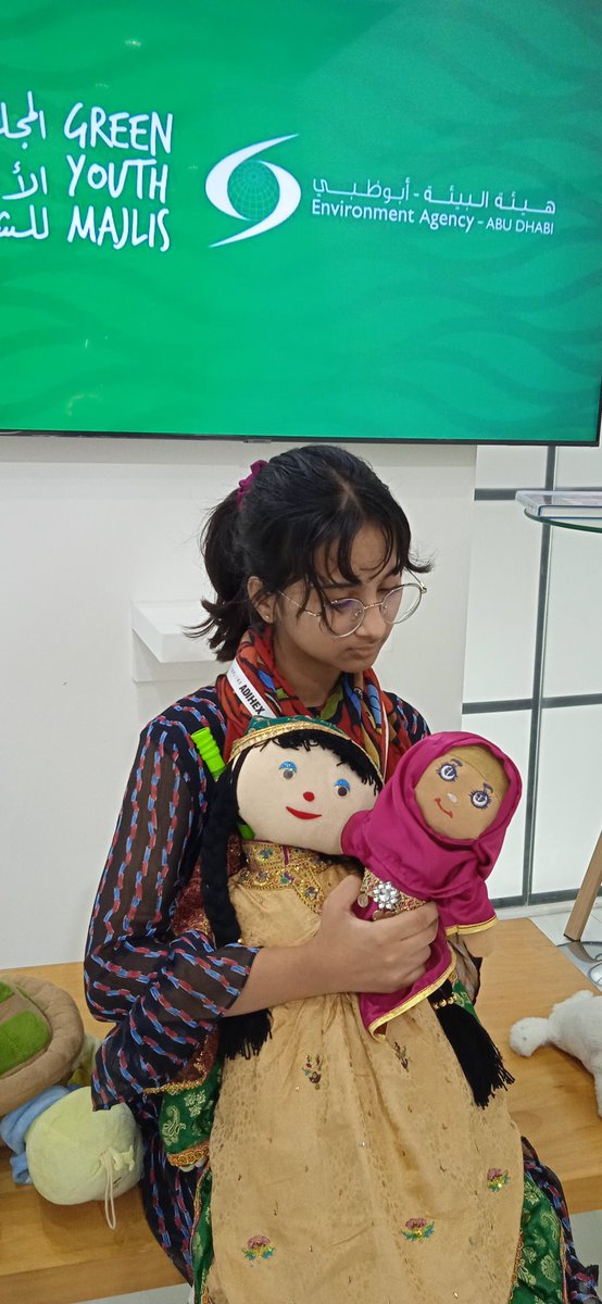 EmaanzT's tweet photo. Fizza and her friend Nora taking the stage at @ADIHEX for a moral climate story session
@SaifAwadhUN
#climateEducation #Abudhabi https://t.co/0pqp7joTtl