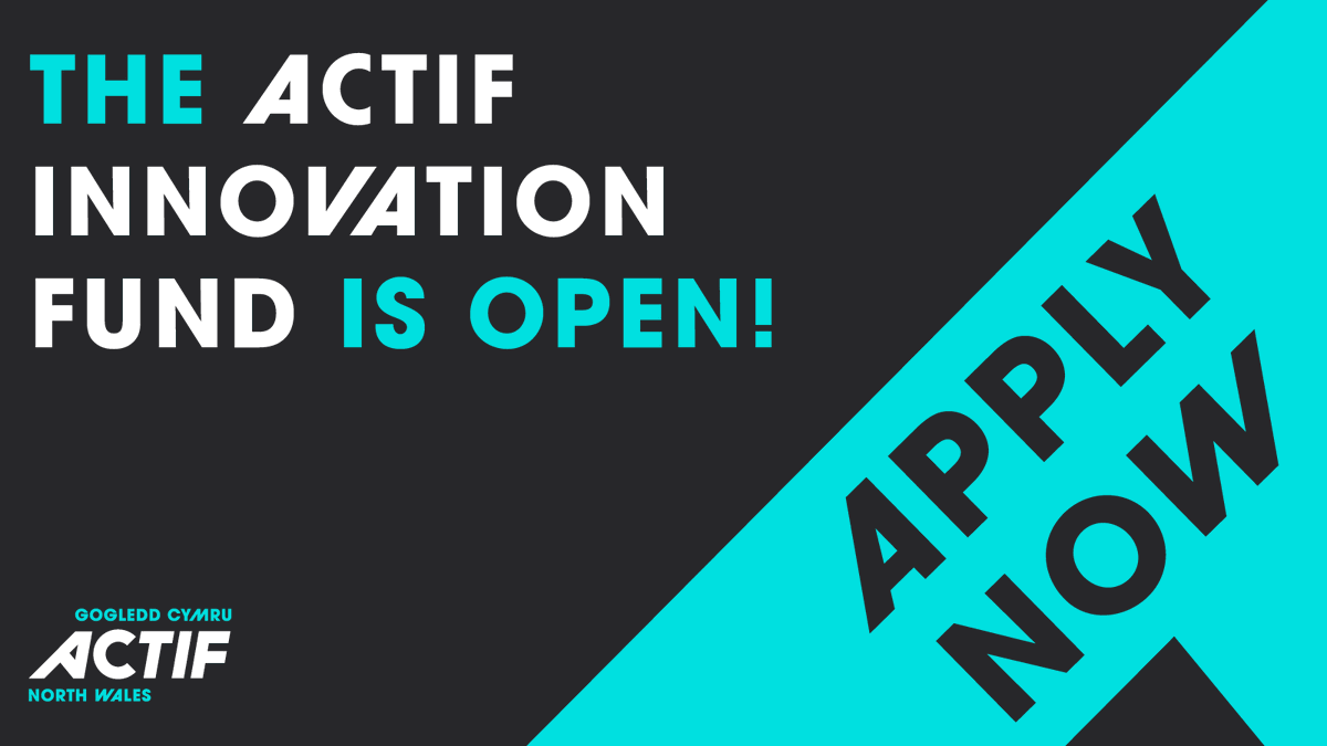 The Actif North Wales #InnovationFund is open!

We want to test new &amp; innovative ways of delivering impact through collaborative partnerships to support our ambition of encouraging everyone to be more active

More details bit.ly/3sfwUDH