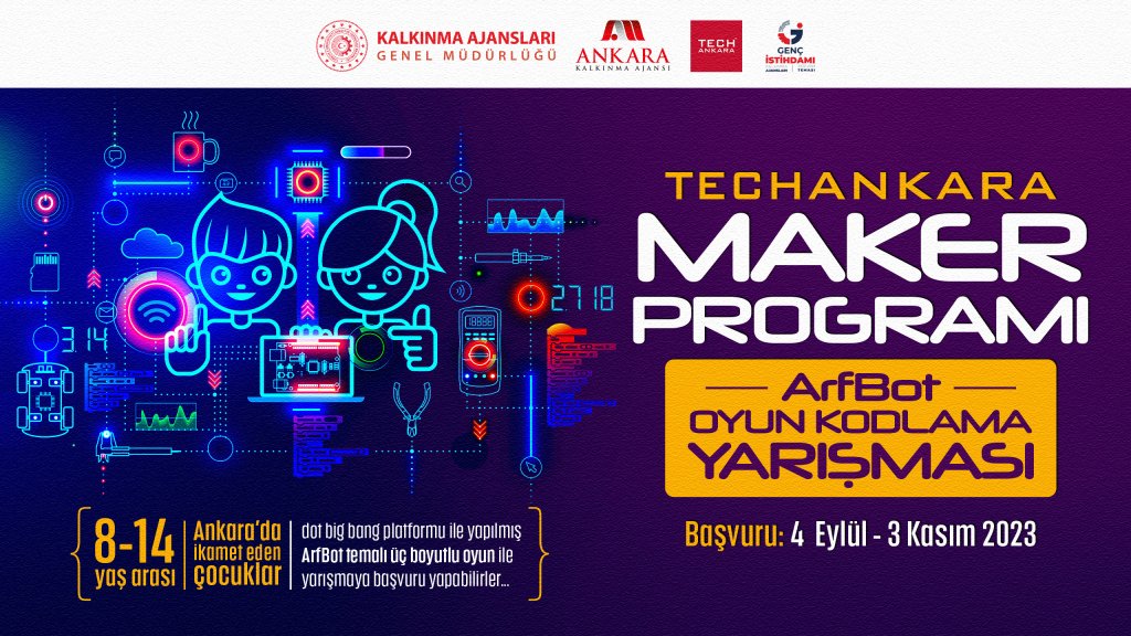 ankaraka's tweet photo. 📢Ankara Kalkınma Ajansı çocukların dijital becerilerini destekliyor.
8-14 yaş arası çocuklara oyun kodlama yeteneği kazandıran TechAnkara Maker Programı başvuruya açıldı. 

Başvuru ve detaylı bilgi🔗https://t.co/MiDzC8sMsR

@TCSanayi @KalkinmaAjansGM @TechAnkara @dcagatolyesi https://t.co/feHIN5WXqu