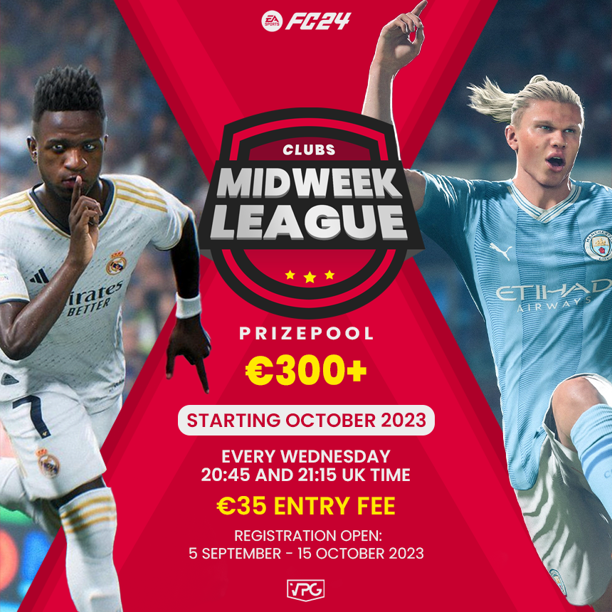 METAETHGG's tweet photo. 🌟 Clubs Midweek League 🏆

🎮 EA FC 24 Cross-Play
🗓️ Every Wednesday
⏰ 20:45 and 21:15 UK Time

📅 Starting on October 18th!

💰 €35 to enter your team
🤑 Win a share of over €300 in cash prizes! 💵

👥 Apply to manage a team here: https://t.co/949blkMJDN https://t.co/h5LyMOtHwA